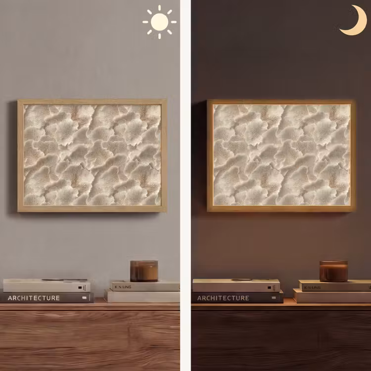 Lightbox - Wandlamp - Waaierstructuren - Beige - Vezeltextuur — 6
