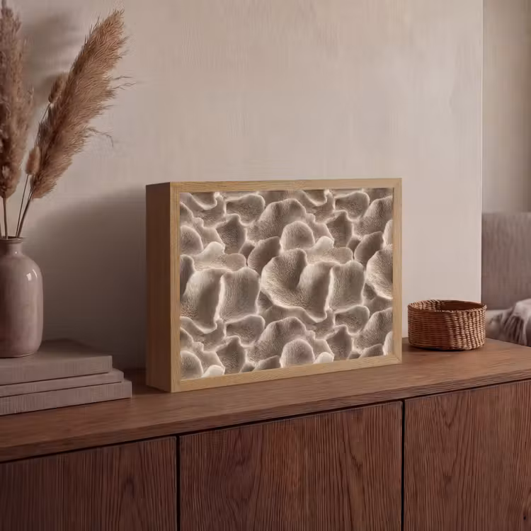 Lightbox - Wandlamp - Waaiervorm - Beige - Vezel textuur — 4