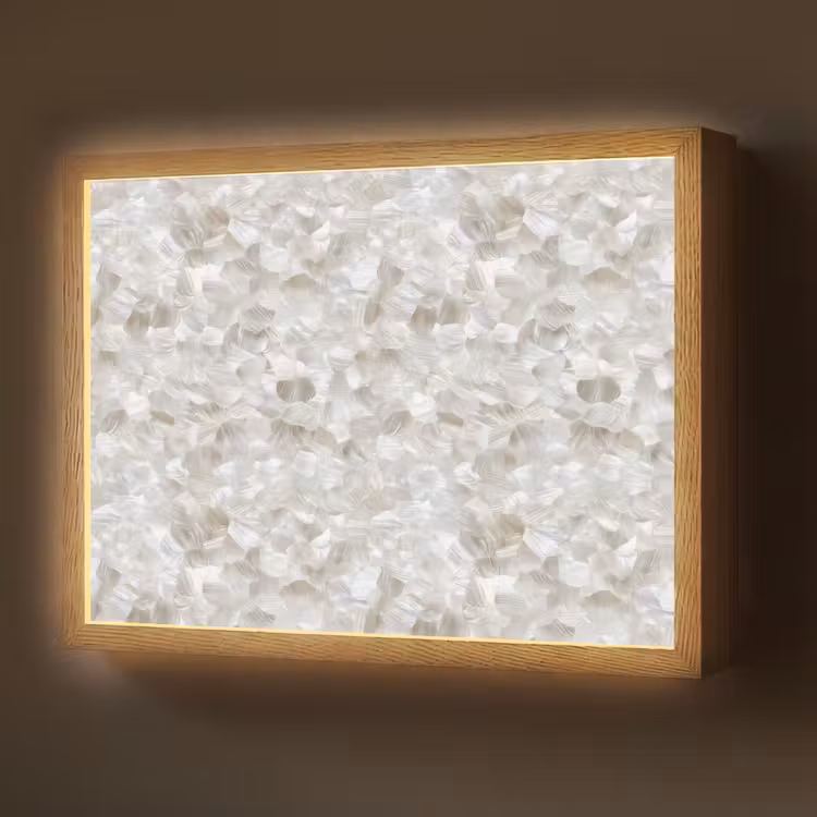 Lightbox - Wandlamp - Wit - Penseelstreken - Reliëfeffect — 1