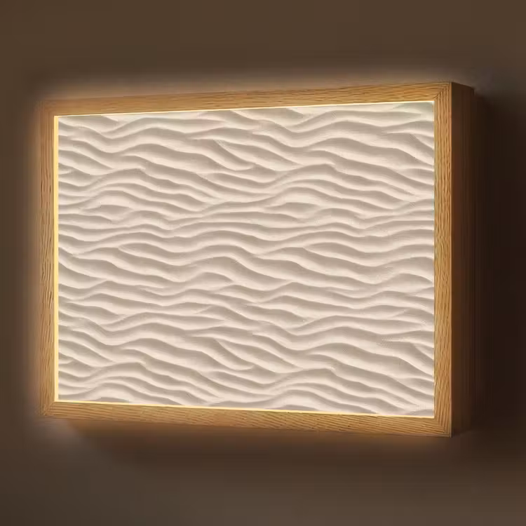 Lightbox - Wandlamp - Zand - Golven - Beige — 1