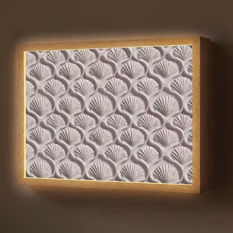 Lightbox - Wandlamp - Zand - Schelpenvorm - Grijs — 1