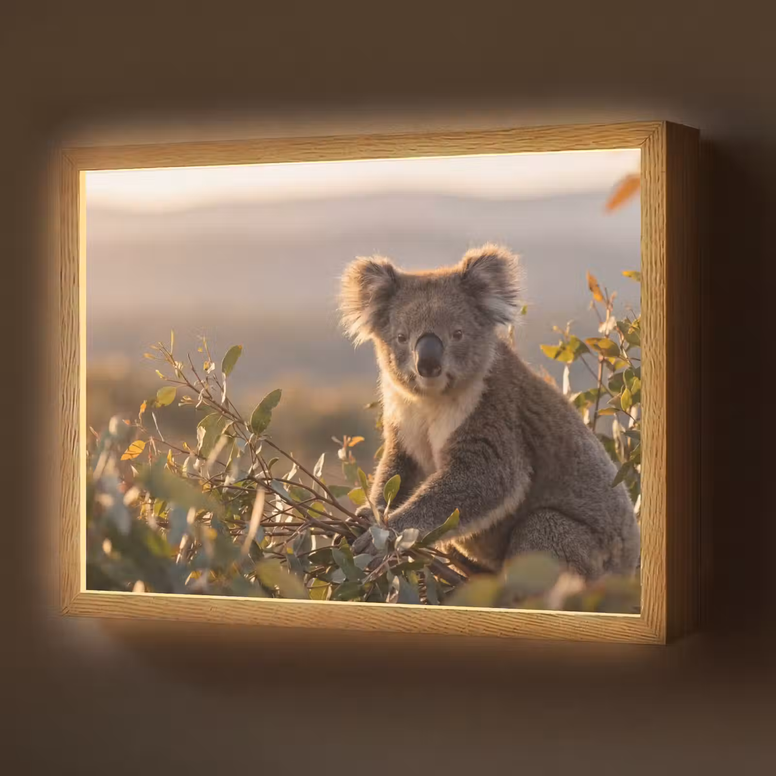 Lightbox - Wandlamp - Koala - Bladeren - Ochtendlicht — 1