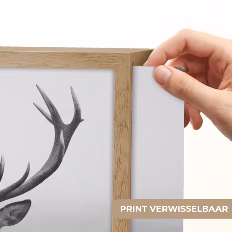 Lightbox - Wandlamp - Hert - Mistig - Zwart - Wit — 5