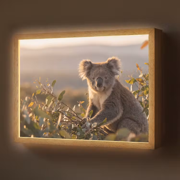 Lightbox - Wandlamp - Koala - Bladeren - Ochtendlicht — 1