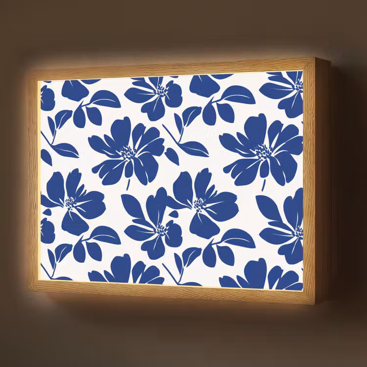 Lightbox - Wandlamp - Floraal - Modern - Blauw — 1