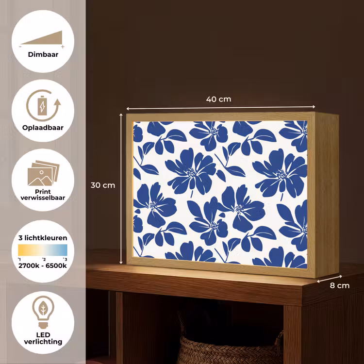 Lightbox - Wandlamp - Floraal - Modern - Blauw — 10