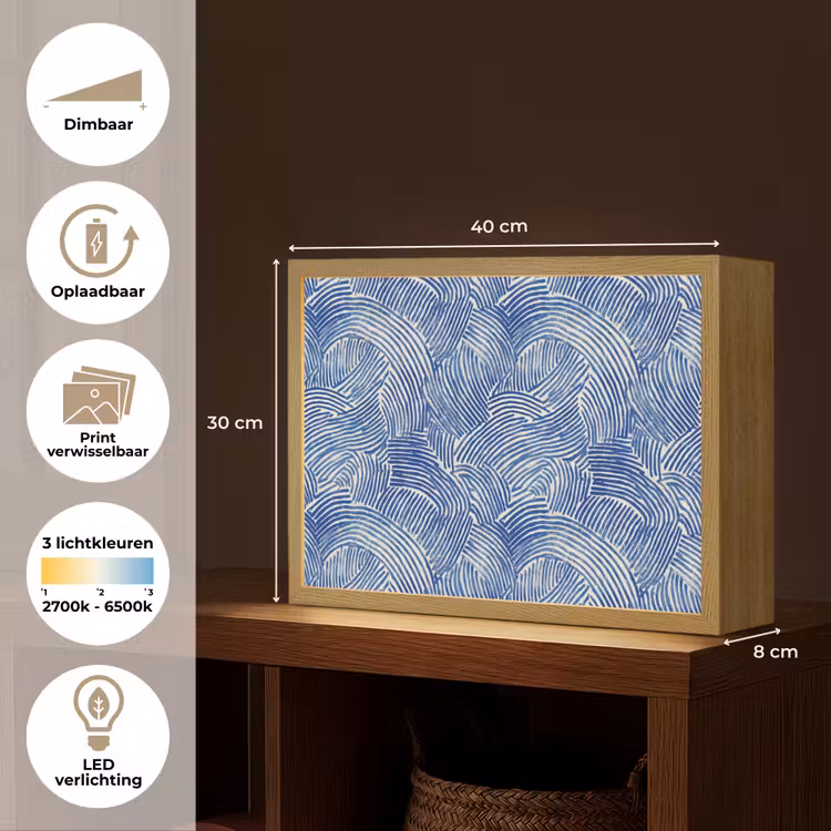 Lightbox - Wandlamp - Modern - Abstract - Blauw — 10