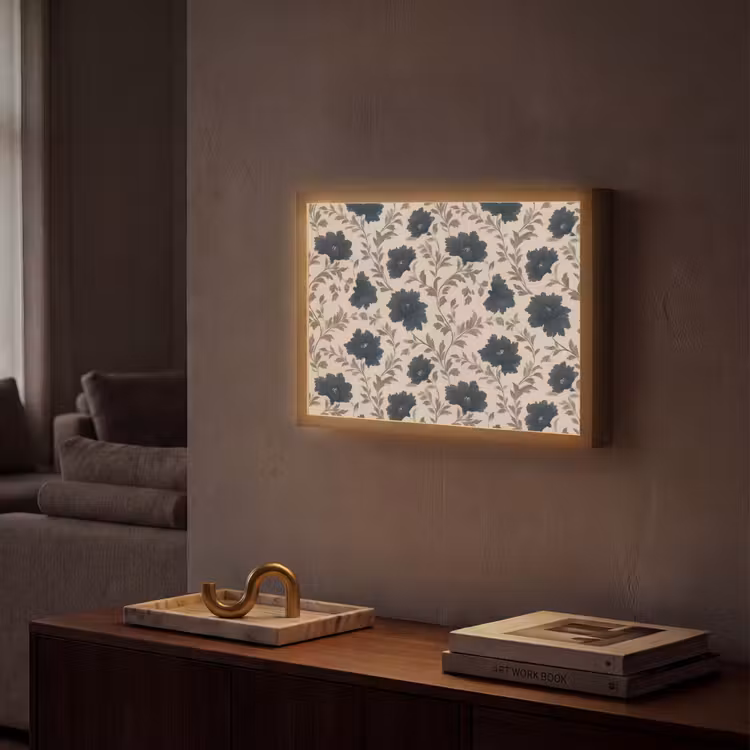 Lightbox - Wandlamp - Motief - Bloemen - Zwart - Beige — 2