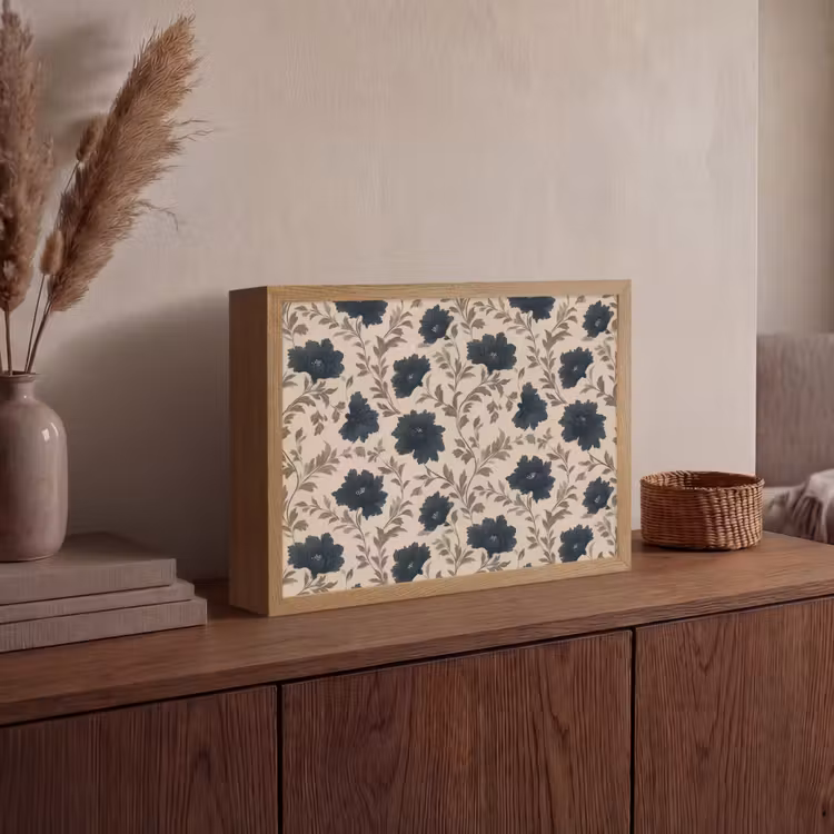 Lightbox - Wandlamp - Motief - Bloemen - Zwart - Beige — 4
