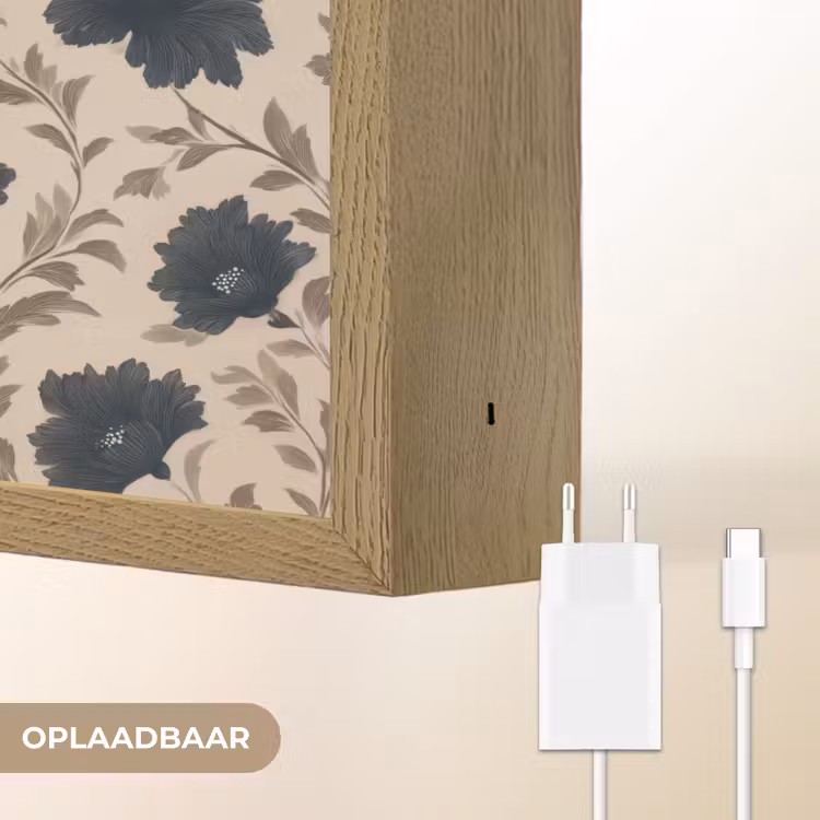 Lightbox - Wandlamp - Motief - Bloemen - Zwart - Beige — 7