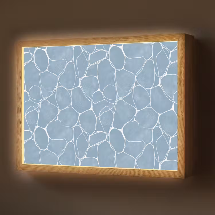 Lightbox - Wandlamp - Organisch - Patroon - Blauw — 1