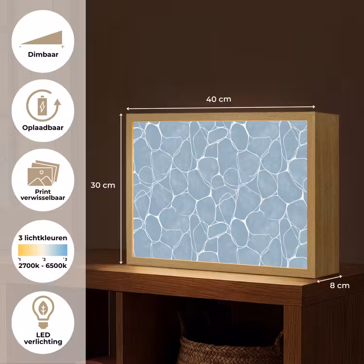 Lightbox - Wandlamp - Organisch - Patroon - Blauw — 10