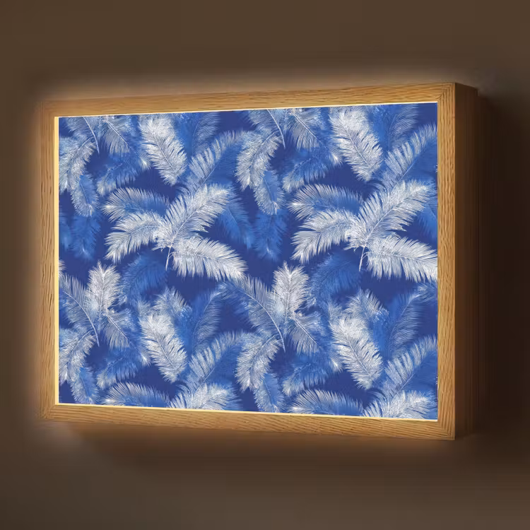 Lightbox - Wandlamp - Palmblad - Patroon - Blauw — 1