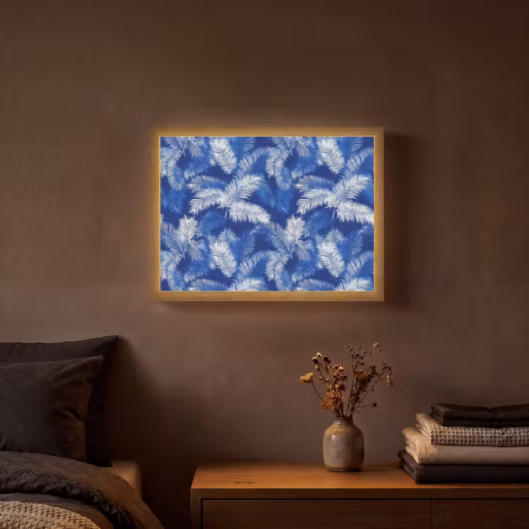 Lightbox - Wandlamp - Palmblad - Patroon - Blauw — 3