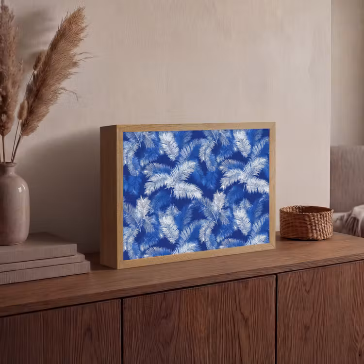 Lightbox - Wandlamp - Palmblad - Patroon - Blauw — 4