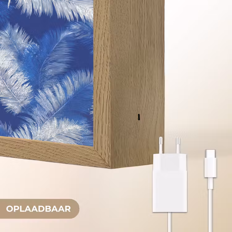Lightbox - Wandlamp - Palmblad - Patroon - Blauw — 7