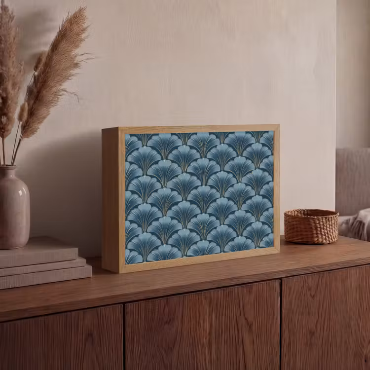 Lightbox - Wandlamp - Patroon - Ginkgoblad - Blauw — 4