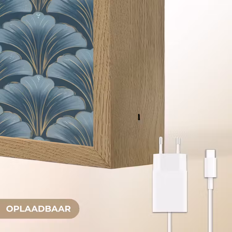 Lightbox - Wandlamp - Patroon - Ginkgoblad - Blauw — 7