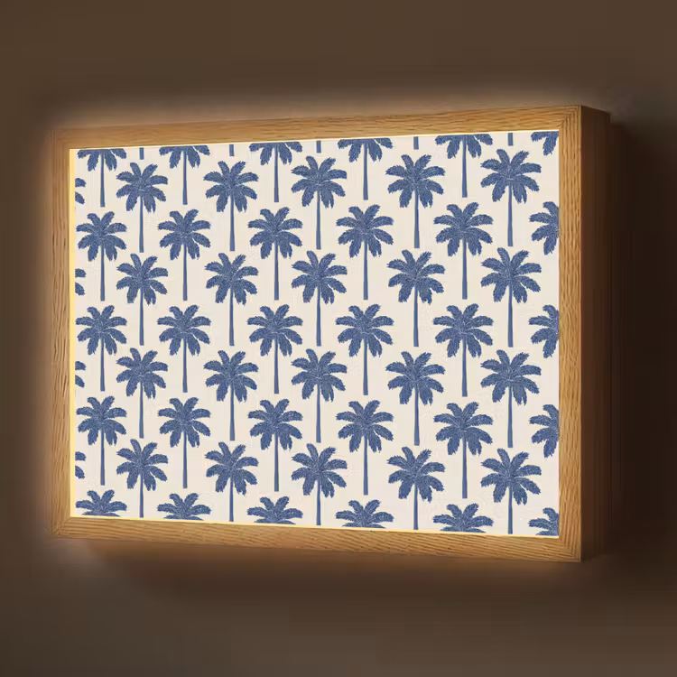 Lightbox - Wandlamp - Symmetrisch - Palm - Blauw — 1