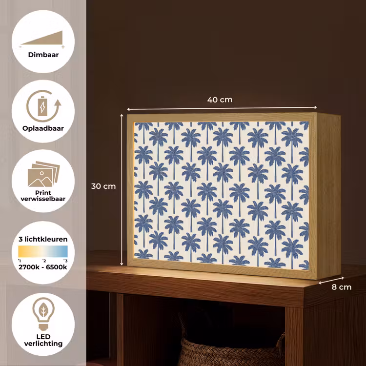 Lightbox - Wandlamp - Symmetrisch - Palm - Blauw — 10