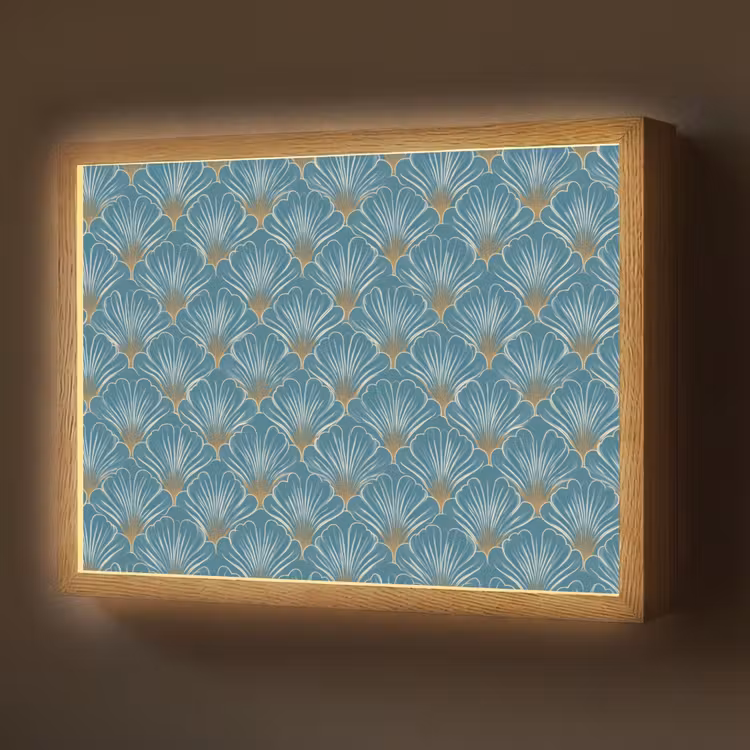 Lightbox - Wandlamp - Symmetrisch - Patroon - Blauw — 1