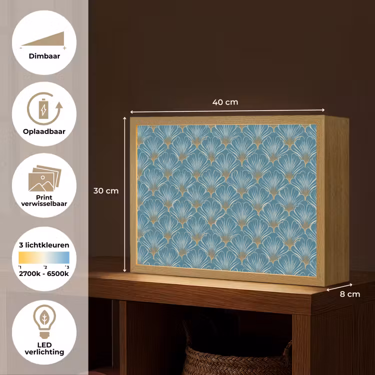 Lightbox - Wandlamp - Symmetrisch - Patroon - Blauw — 10