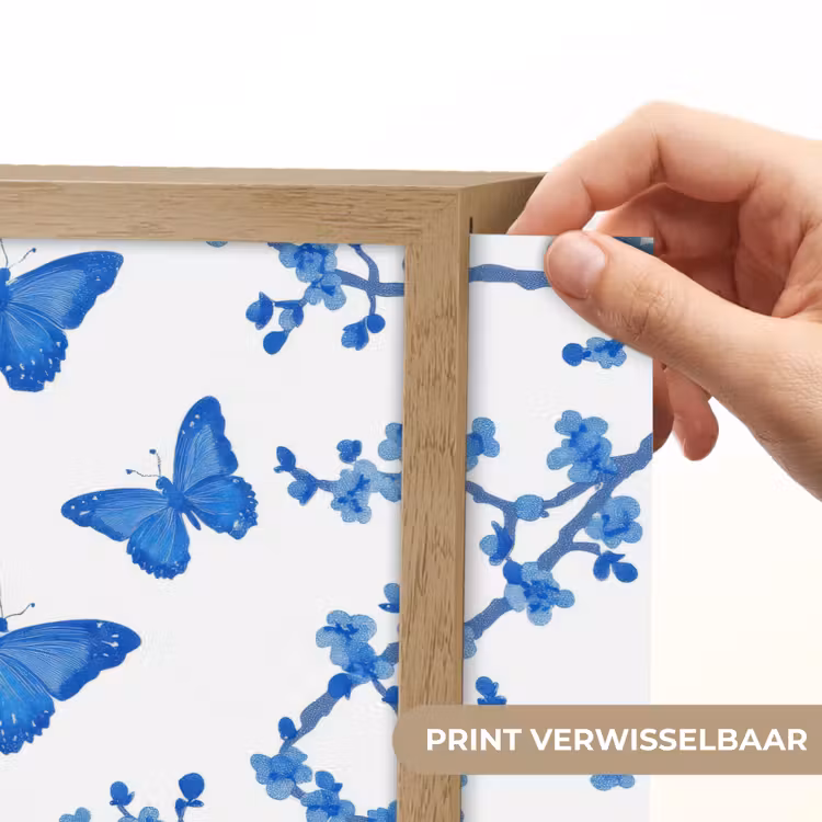 Lightbox - Wandlamp - Vlinder - Bloemen - Blauw — 5