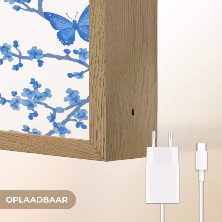 Lightbox - Wandlamp - Vlinder - Bloemen - Blauw — 7