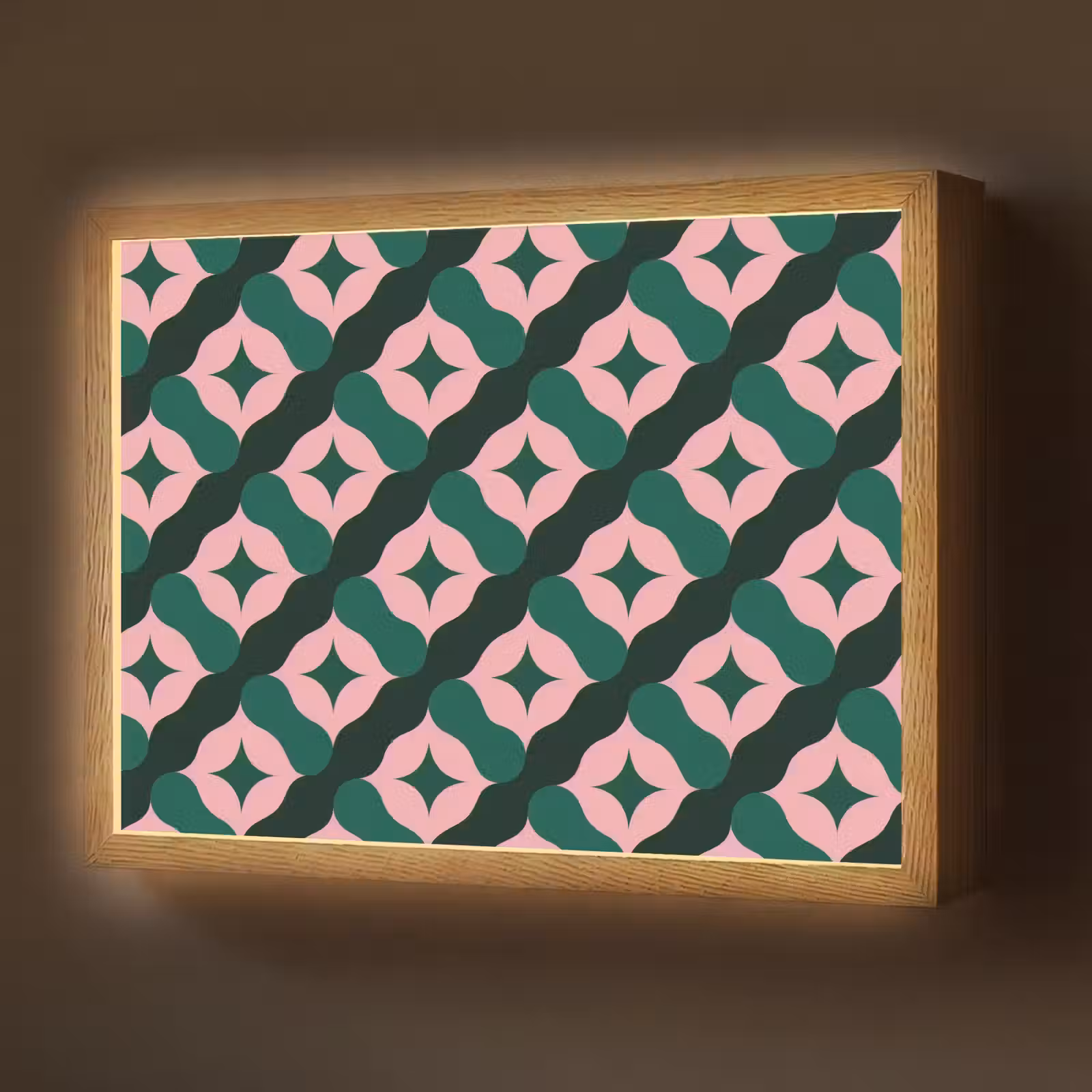 Lightbox - Wandlamp - Groen - Roze - Retro - Sterren — 1