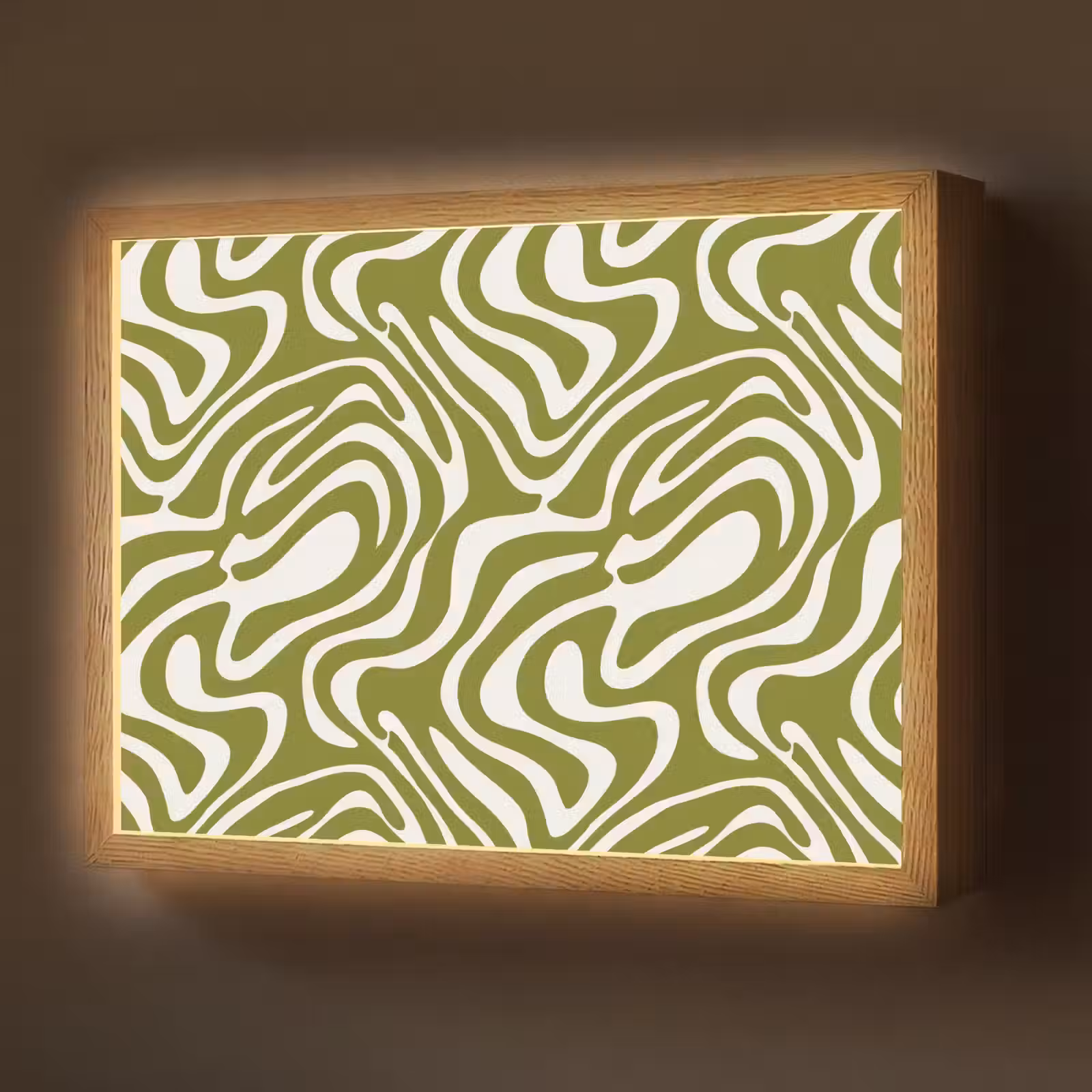 Lightbox - Wandlamp - Lijnpatroon - Groen - Organisch — 1