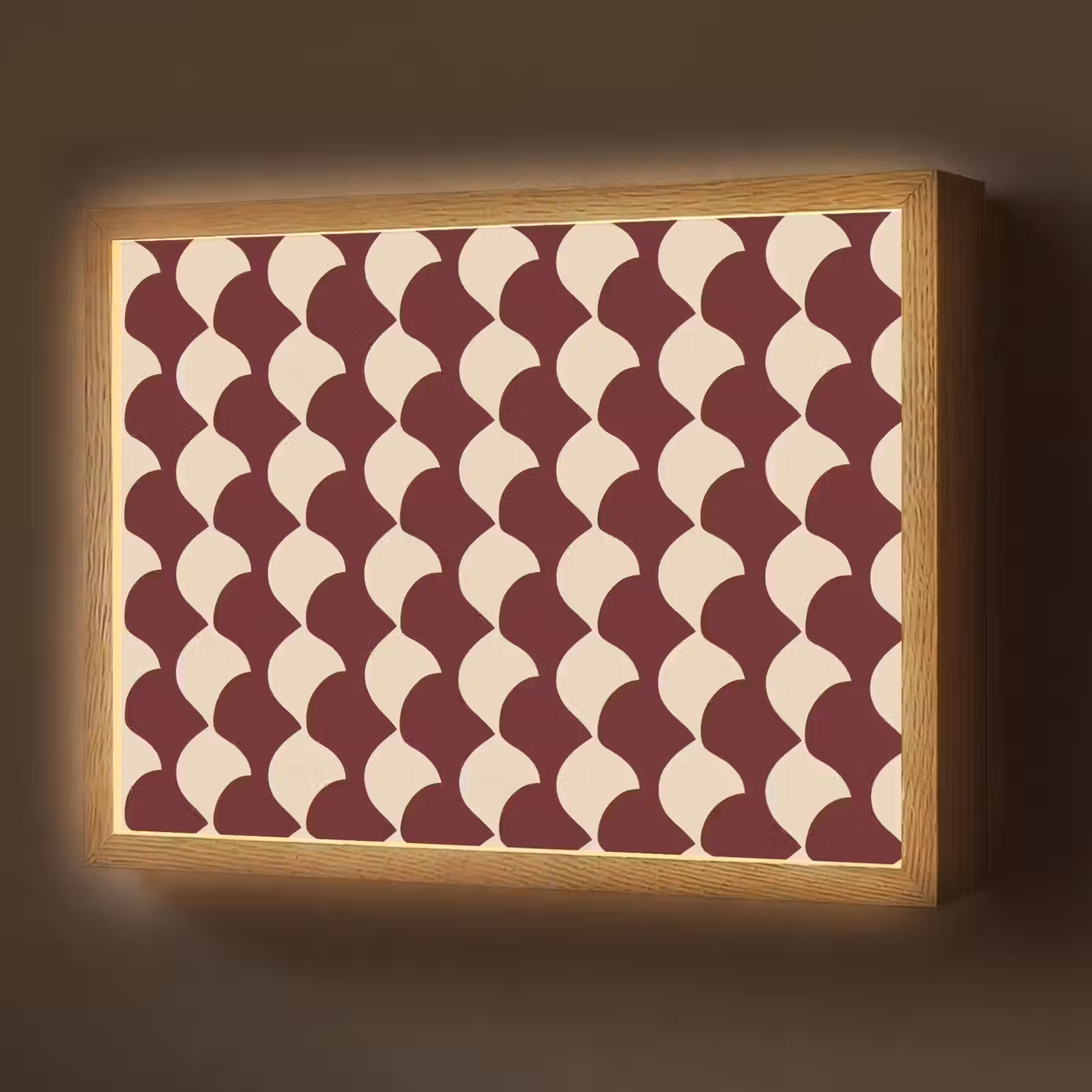Lightbox - Wandlamp - Rood - Tegelpatroon - Crème — 1