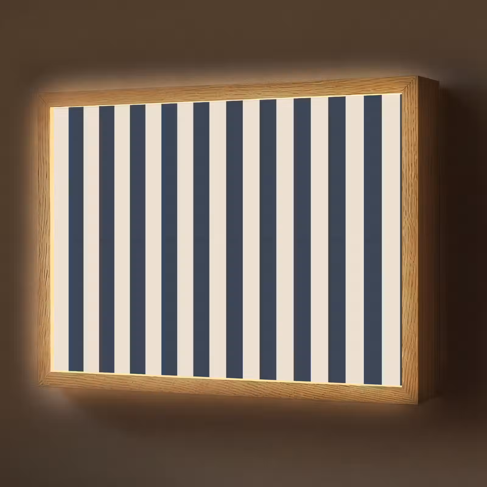Lightbox - Wandlamp - Verticale strepen - Blauw - Crème — 1