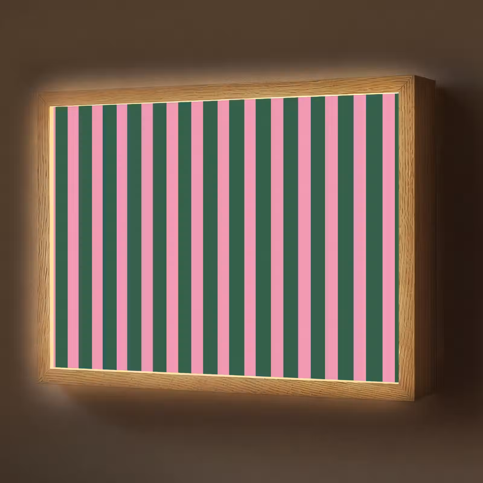 Lightbox - Wandlamp - Verticale strepen - Groen - Roze — 1