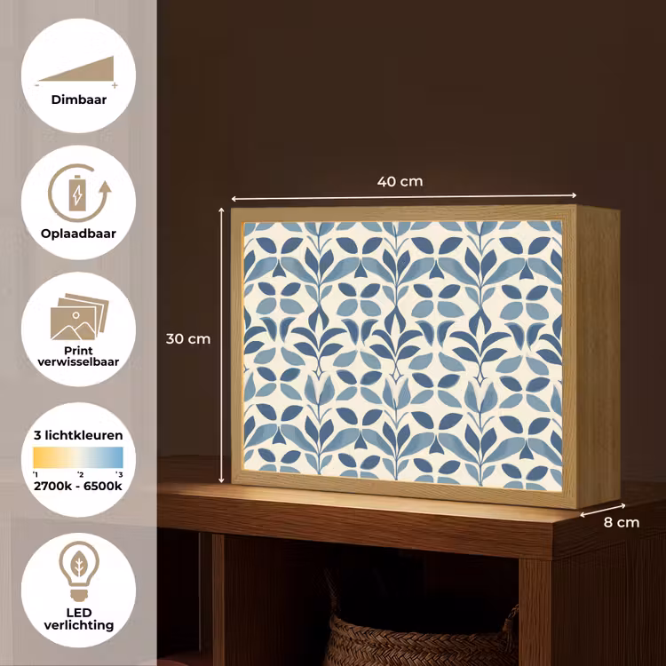 Lightbox - Wandlamp - Flora - Modern - Blauw — 10
