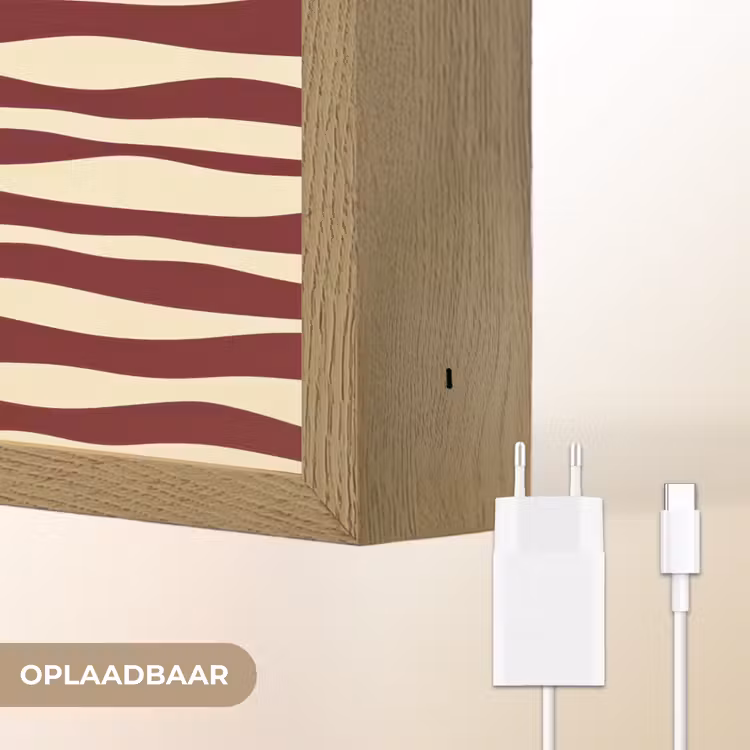 Lightbox - Wandlamp - Golven - Rood - Patroon - Crème — 7