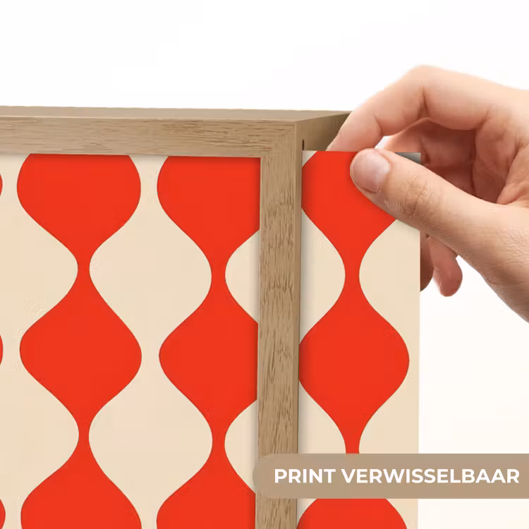 Lightbox - Wandlamp - Golvend patroon - Retro - Rood - Beige — 5