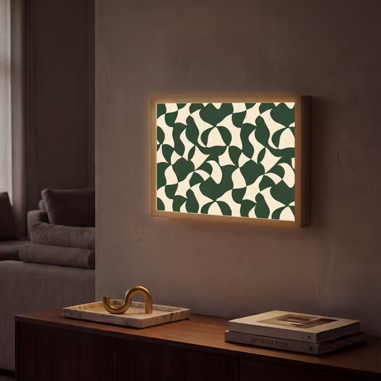 Lightbox - Wandlamp - Groen - Organische vlakken - Crème — 2