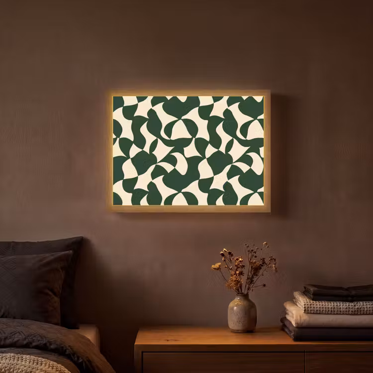 Lightbox - Wandlamp - Groen - Organische vlakken - Crème — 3