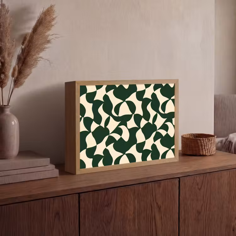 Lightbox - Wandlamp - Groen - Organische vlakken - Crème — 4