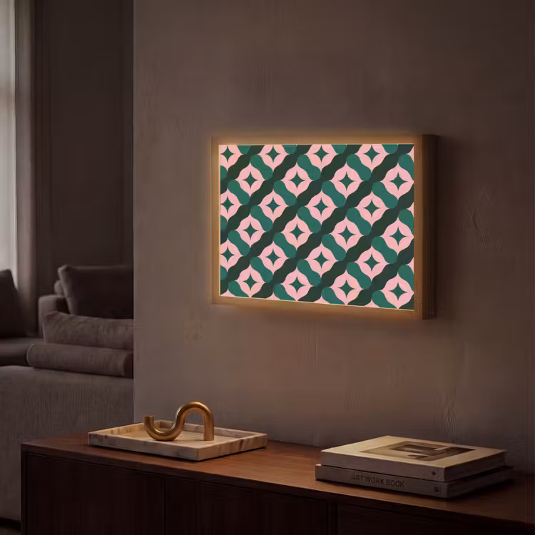 Lightbox - Wandlamp - Groen - Roze - Retro - Sterren — 2