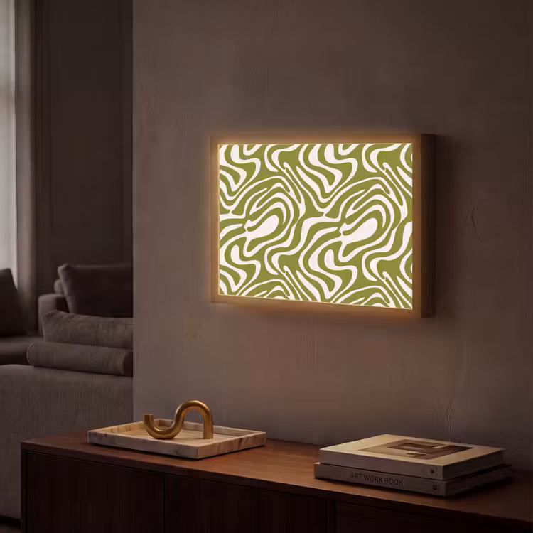 Lightbox - Wandlamp - Lijnpatroon - Groen - Organisch — 2