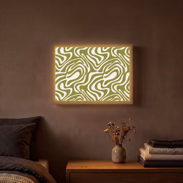 Lightbox - Wandlamp - Lijnpatroon - Groen - Organisch — 3
