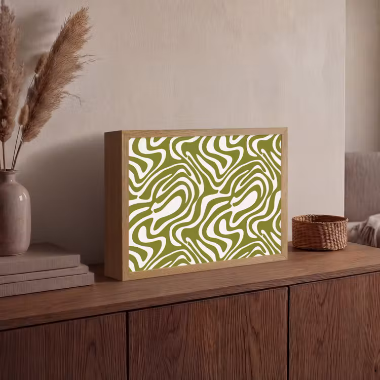 Lightbox - Wandlamp - Lijnpatroon - Groen - Organisch — 4