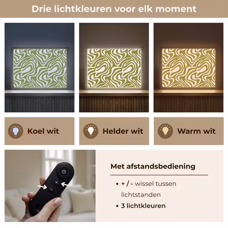 Lightbox - Wandlamp - Lijnpatroon - Groen - Organisch — 8