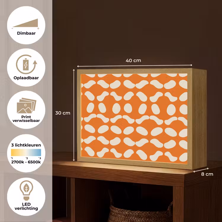 Lightbox - Wandlamp - Oranje - Organische vormen - Wit — 10
