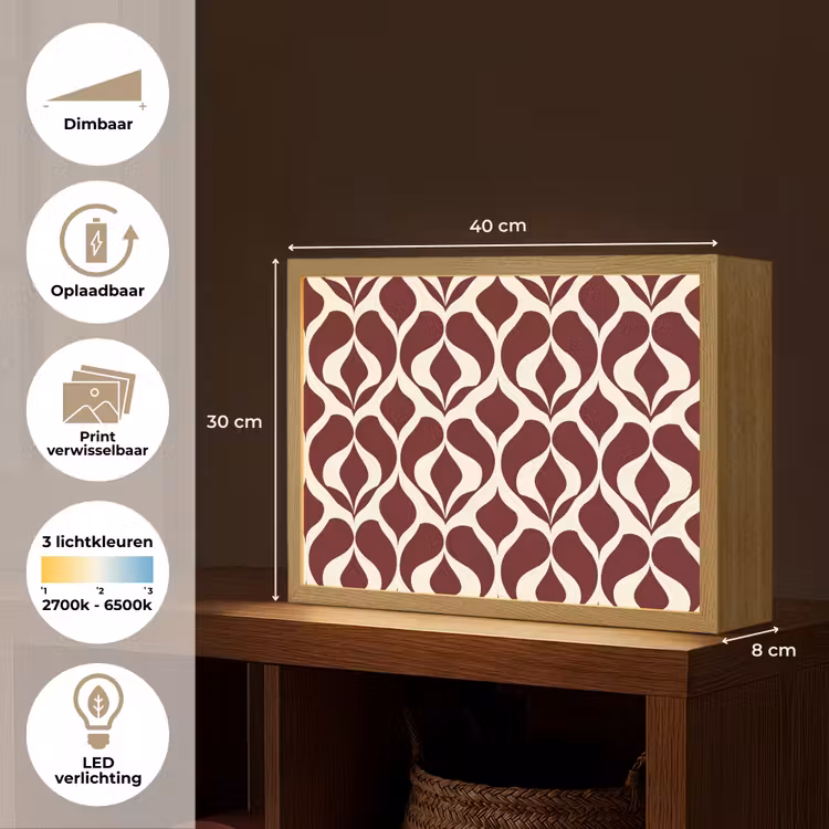 Lightbox - Wandlamp - Rood - Druppelpatroon - Grafisch — 10