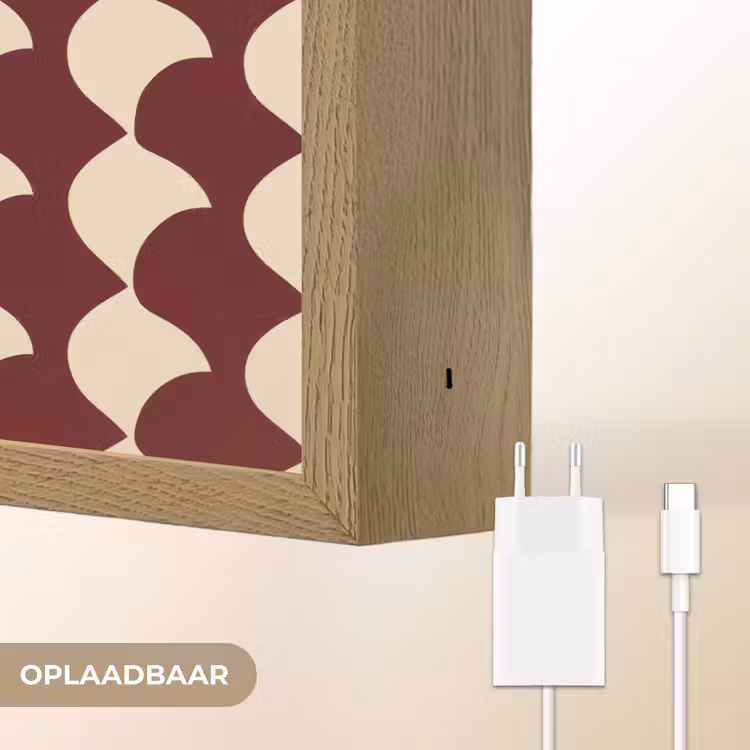 Lightbox - Wandlamp - Rood - Tegelpatroon - Crème — 7