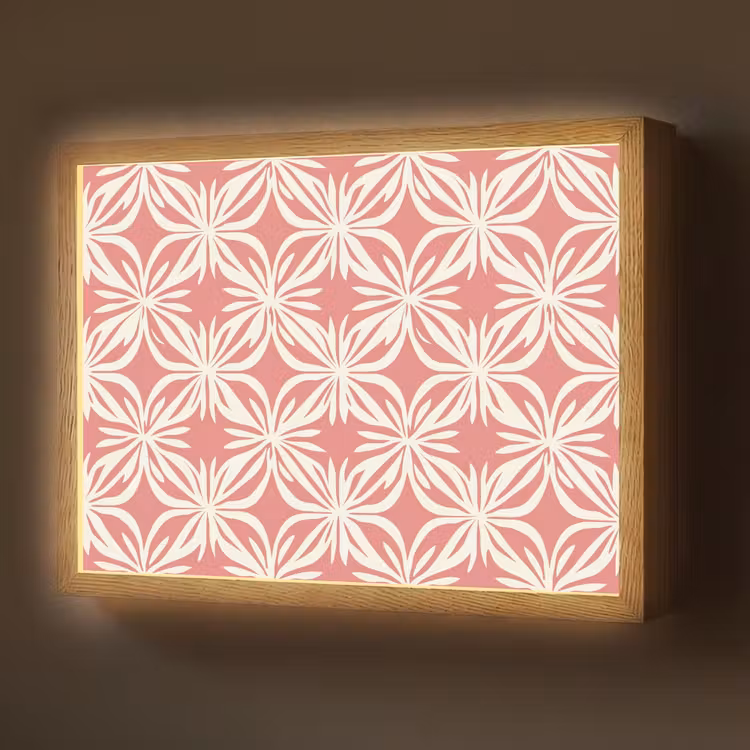 Lightbox - Wandlamp - Roze - Bloemenmotief - Wit - Modern — 1