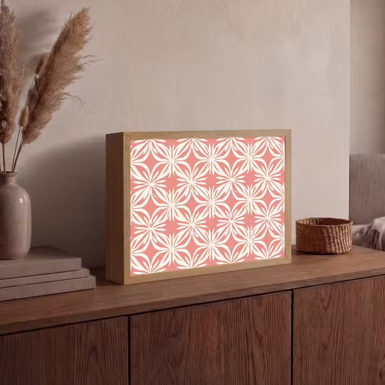 Lightbox - Wandlamp - Roze - Bloemenmotief - Wit - Modern — 4
