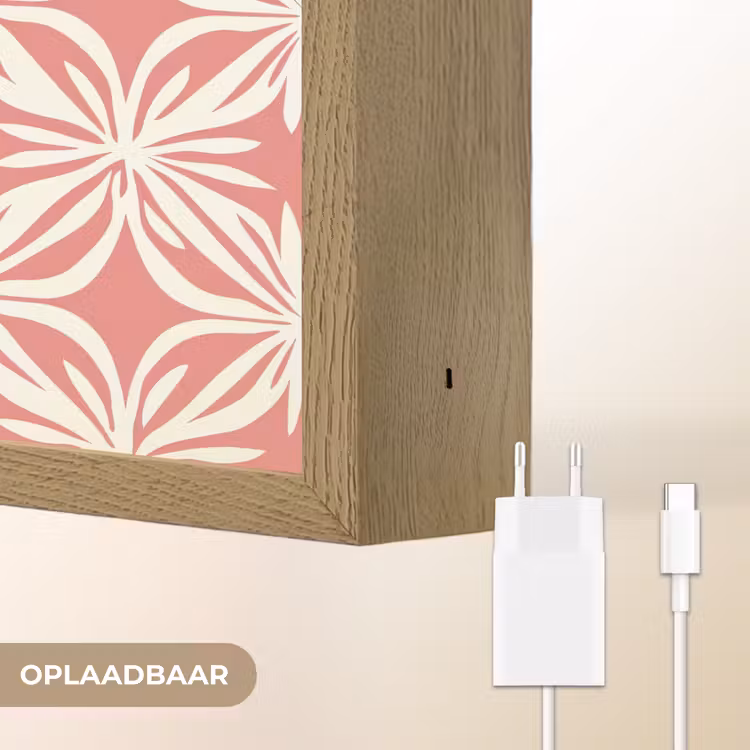 Lightbox - Wandlamp - Roze - Bloemenmotief - Wit - Modern — 7